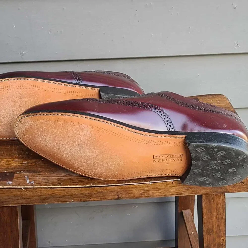Bostonian Burgundy Houghton Leather Lace Shoes size 12 D NEW NIB NWT